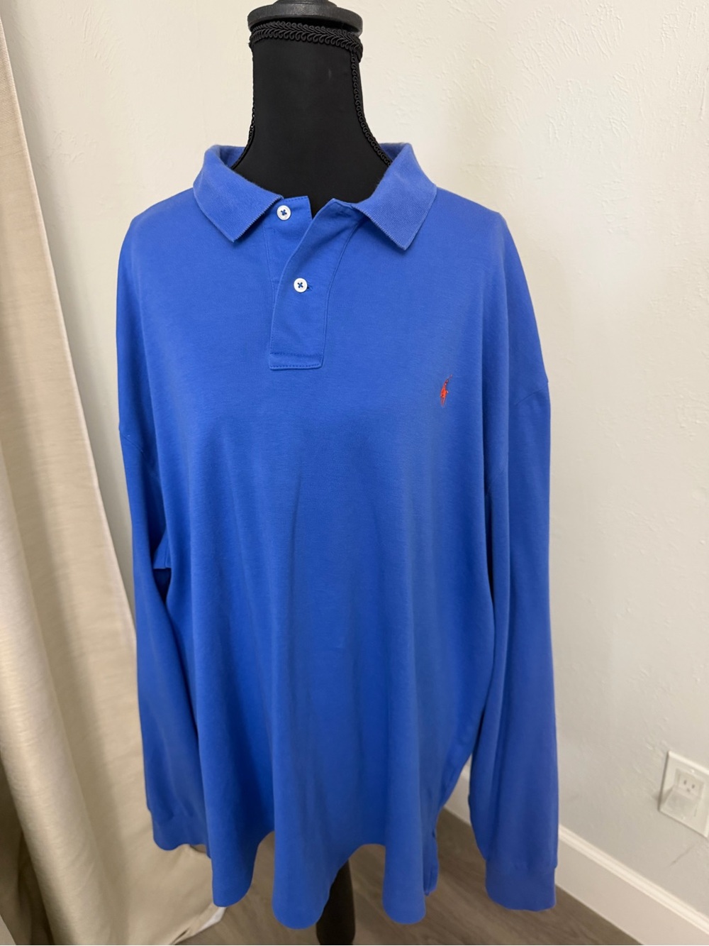 Polo by Ralph Lauren Long Sleeve Rugby Shirt in Royal Blue